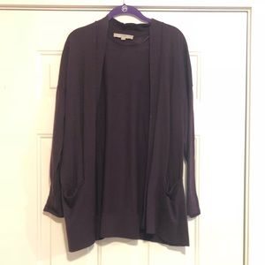 Large Burgundy LOFT Cardigan